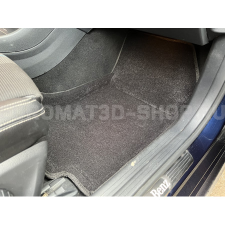 Текстильные 3D коврики Euromat3D Business в салон для Mercedes CLA-Class (C117) (2013-2018) № EMC3D-003516
