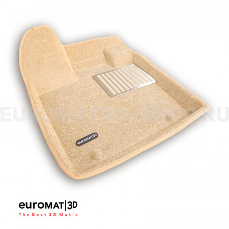 Текстильные 3D коврики Euromat3D Lux в салон для Geely EX5 EM-i (2025-) № EM3D-001448T Бежевые